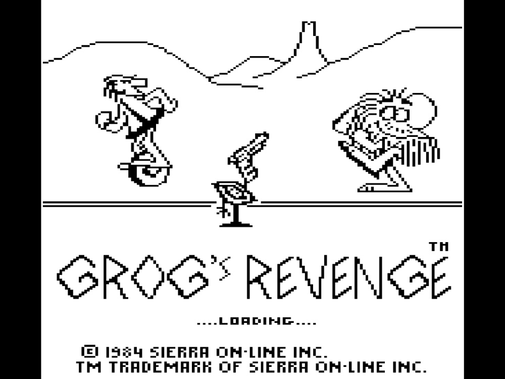 Title Screen of B.C. II: Grog's Revenge for Commodore 64